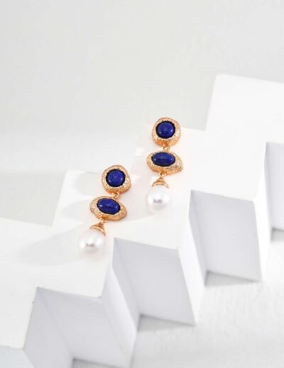 Celestial Lapis Earrings – Timeless Poise and Elegance