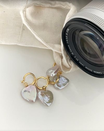 Radiant Grace - Baroque Heart Pearl Earrings