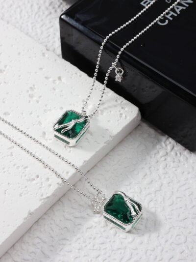 Whispering Green – Nano Green Crystal Necklace🌿