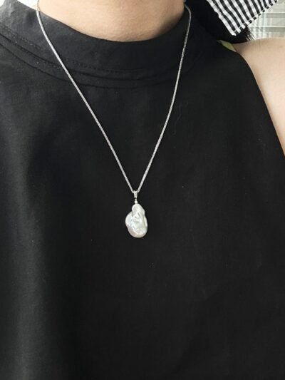 Classic Baroque Pearl Clasp Necklace✨🔗