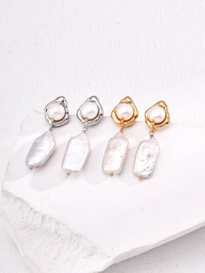 ☁️✨Ethereal Harmony — Baroque & Round Pearl Earrings