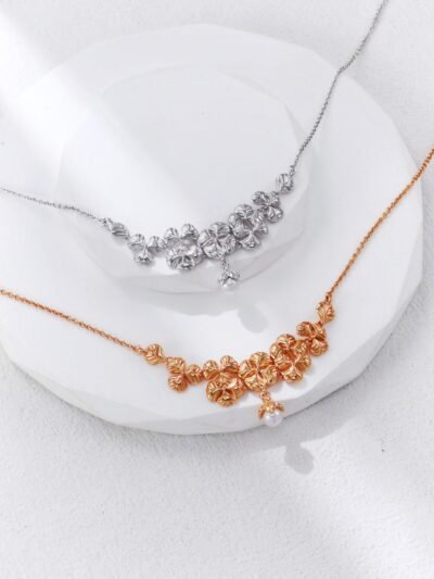 vintage gold and white gold pearl necklace